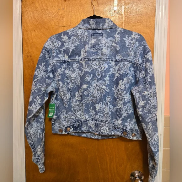 NWT LoveShackFancy Blue Floral Jean Jacket - Picture 6 of 8